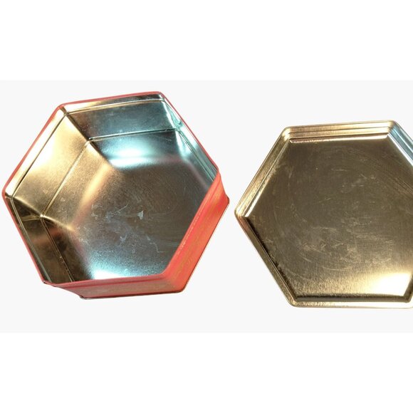 Alan Maley Hexagonal Tin Box Victorian Ice Skating Scene In Harmony Vintage 1996 - Picture 5 of 7